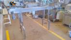 Cinta transportadora de 260 x 2000 mm, totalmente de acero inoxidable.