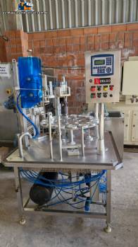Selladora rotativa de acero inoxidable con junta de aluminio para tarros, vasos y botellas Delgo.