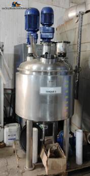 Tanque reactor de acero inoxidable con camisa de vapor para agitaci�n, emulsificaci�n y homogeneizaci�n, Biasinox, 300 litros.