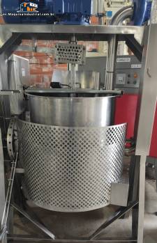 Tanque mezclador basculante de acero inoxidable, accionado por gas, de 300 litros.