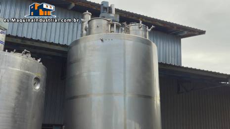 Tanque reactor de mezcla encamisado de acero inoxidable 304L, 5.000 litros, a�o 2020, Plurinox