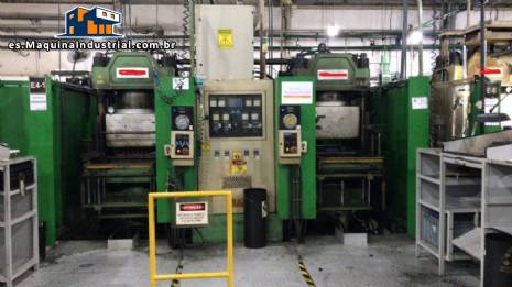 Prensa doble para vulcanizar piezas de caucho técnico, Pan Stone 200 toneladas Prensa doble para vulcanizar piezas de caucho técnico, Pan Stone 200 toneladas